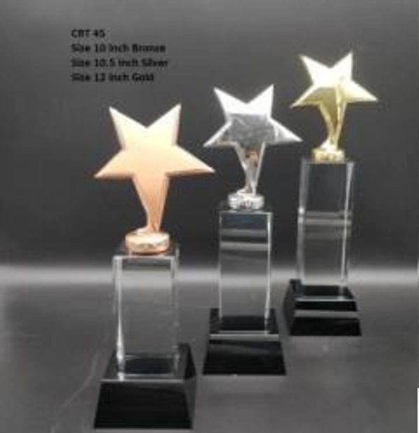 Star Crystal Awards and Trophies - 10 / 10.5 / 12 inches, Bangalore 24 hrs up to 72 hours / Other Cities 4 to 7 days.